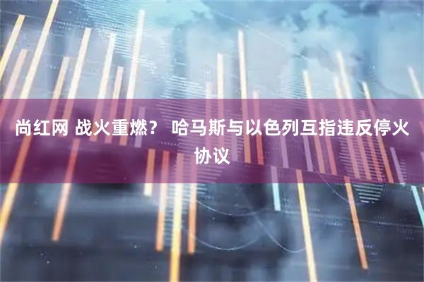 尚红网 战火重燃? 哈马斯与以色列互指违反停火协议