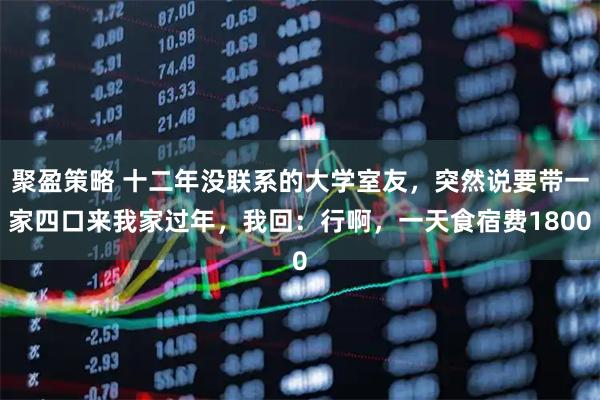 聚盈策略 十二年没联系的大学室友,突然说要带一家四口来我家过年,我回:行啊,一天食宿费1800