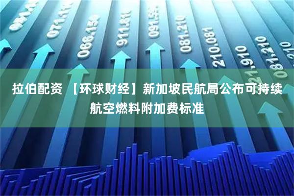 拉伯配资 【环球财经】新加坡民航局公布可持续航空燃料附加费标准