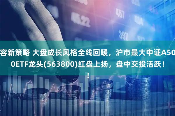 容新策略 大盘成长风格全线回暖，沪市最大中证A500ETF龙头(563800)红盘上扬，盘中交投活跃！